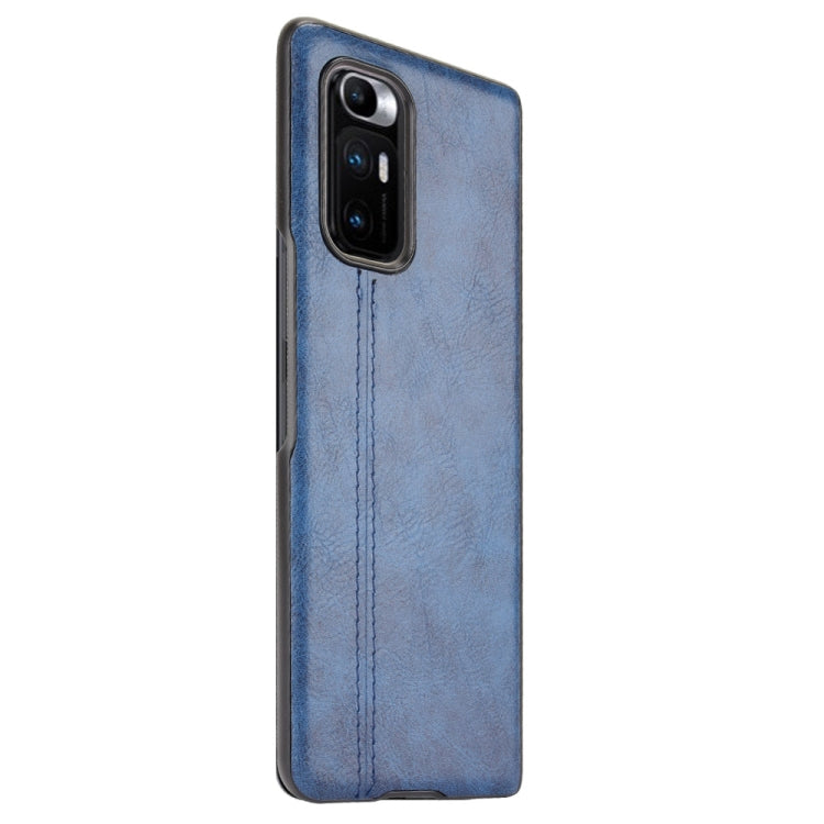 For Xiaomi Mi Mix Fold Shockproof Sewing Cow Skin Texture PC + PU + TPU Case(Blue) - Xiaomi Cases by buy2fix | Online Shopping UK | buy2fix
