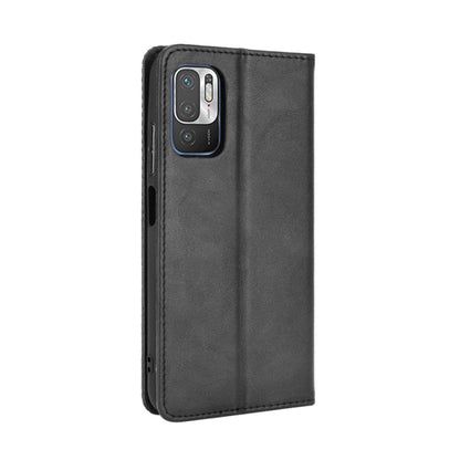 For Xiaomi Redmi Note 10 5G Magnetic Buckle Retro Crazy Horse Texture Horizontal Flip Leather Case with Holder & Card Slots & Photo Frame(Black) - Xiaomi Cases by buy2fix | Online Shopping UK | buy2fix