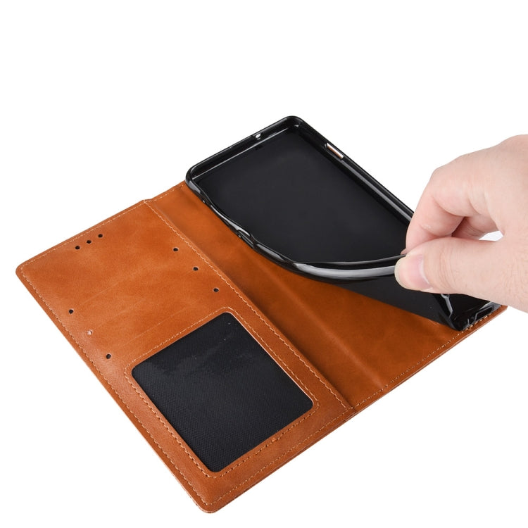 For Xiaomi Redmi Note 10 5G Magnetic Buckle Retro Crazy Horse Texture Horizontal Flip Leather Case with Holder & Card Slots & Photo Frame(Brown) - Xiaomi Cases by buy2fix | Online Shopping UK | buy2fix