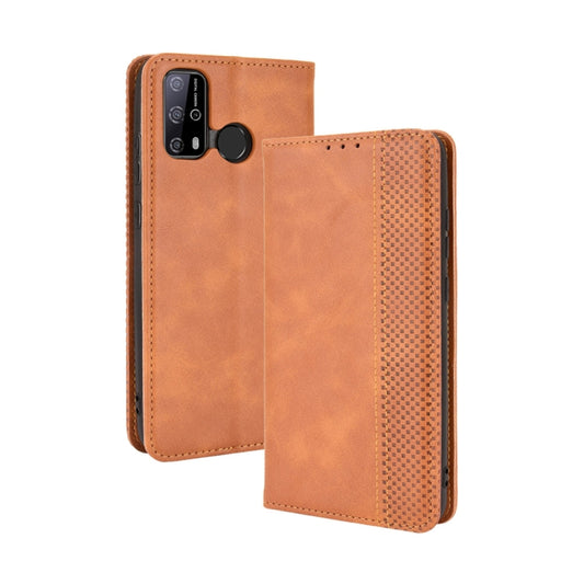 For Oukitel C23 Pro Magnetic Buckle Retro Crazy Horse Texture Horizontal Flip Leather Case with Holder & Card Slots & Photo Frame(Brown) - More Brand by buy2fix | Online Shopping UK | buy2fix
