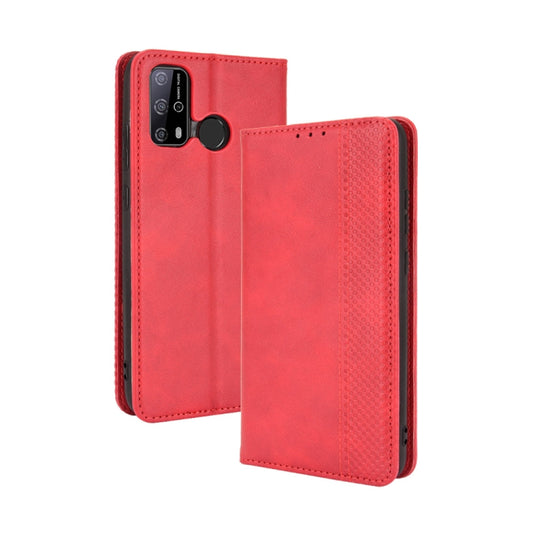 For Oukitel C23 Pro Magnetic Buckle Retro Crazy Horse Texture Horizontal Flip Leather Case with Holder & Card Slots & Photo Frame(Red) - More Brand by buy2fix | Online Shopping UK | buy2fix