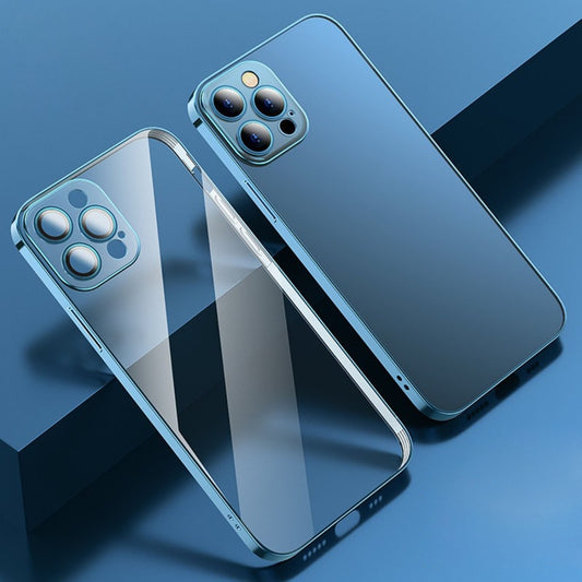 For iPhone 11 Pro Max Anti-fingerprint Frosted Electroplating Protective Case with Camera Film (Blue) - iPhone 11 Pro Max Cases by buy2fix | Online Shopping UK | buy2fix