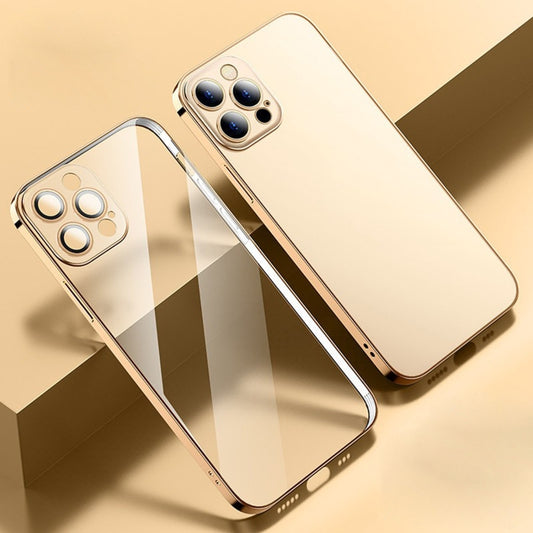 For iPhone 12 Pro Max Anti-fingerprint Frosted Electroplating Protective Case with Camera Film(Gold) - iPhone 12 Pro Max Cases by buy2fix | Online Shopping UK | buy2fix