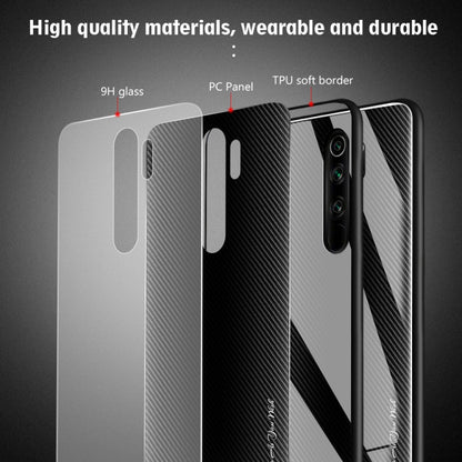 For Xiaomi Redmi Note 8 Pro Carbon Fiber Texture Gradient Color Glass Case(Red) - Xiaomi Cases by buy2fix | Online Shopping UK | buy2fix