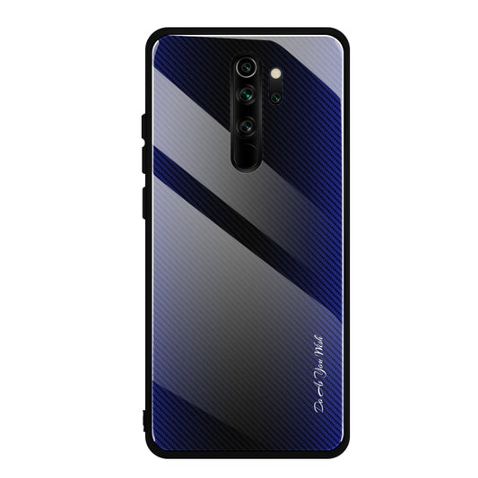For Xiaomi Redmi Note 8 Pro Carbon Fiber Texture Gradient Color Glass Case(Purple) - Xiaomi Cases by buy2fix | Online Shopping UK | buy2fix