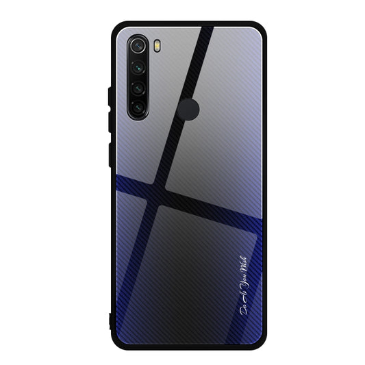 For Xiaomi Redmi Note 8 Carbon Fiber Texture Gradient Color Glass Case(Purple) - Xiaomi Cases by buy2fix | Online Shopping UK | buy2fix