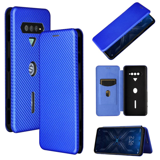 For Xiaomi Black Shark 4 / 4 Pro Carbon Fiber Texture Horizontal Flip TPU + PC + PU Leather Case with Card Slot(Blue) - Xiaomi Cases by buy2fix | Online Shopping UK | buy2fix