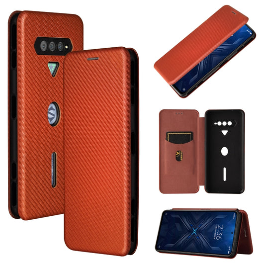 For Xiaomi Black Shark 4 / 4 Pro Carbon Fiber Texture Horizontal Flip TPU + PC + PU Leather Case with Card Slot(Brown) - Xiaomi Cases by buy2fix | Online Shopping UK | buy2fix