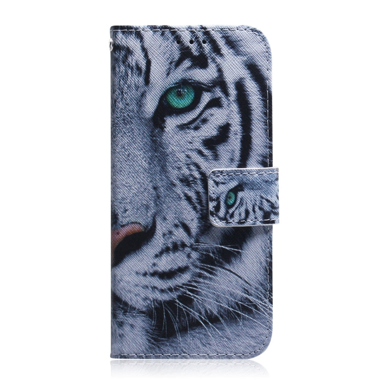 For Samsung Galaxy S21 FE Coloured Drawing Horizontal Flip Leather Case, with Holder & Card Slots & Wallet(Tiger) by buy2fix