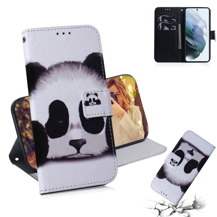 For Samsung Galaxy S21 FE Coloured Drawing Horizontal Flip Leather Case, with Holder & Card Slots & Wallet(Panda) by buy2fix