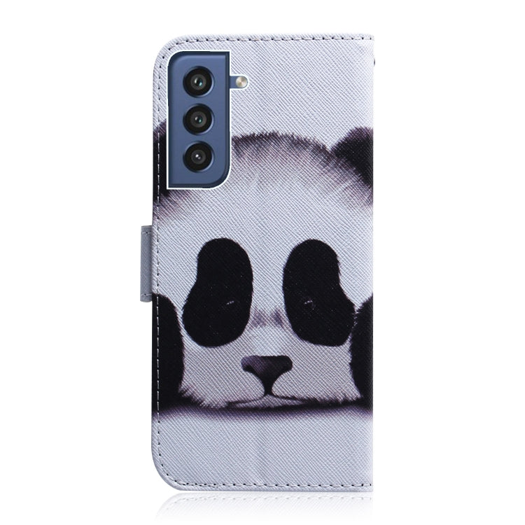 For Samsung Galaxy S21 FE Coloured Drawing Horizontal Flip Leather Case, with Holder & Card Slots & Wallet(Panda) by buy2fix