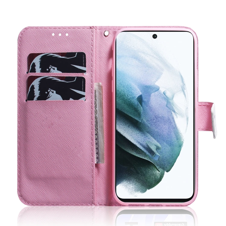 For Samsung Galaxy S21 FE Coloured Drawing Horizontal Flip Leather Case, with Holder & Card Slots & Wallet(Magnolia Flower) by buy2fix