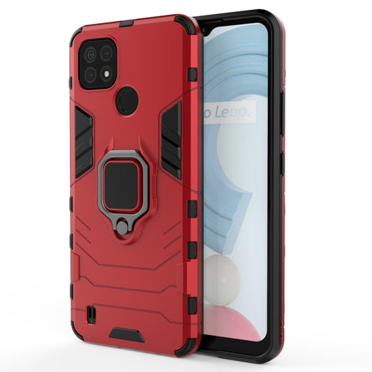 For OPPO Realme C21 Shockproof PC + TPU Protective Case with Magnetic Ring Holder(Red) - Realme Cases by buy2fix | Online Shopping UK | buy2fix