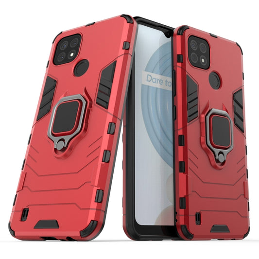 For OPPO Realme C21 Shockproof PC + TPU Protective Case with Magnetic Ring Holder(Red) - Realme Cases by buy2fix | Online Shopping UK | buy2fix