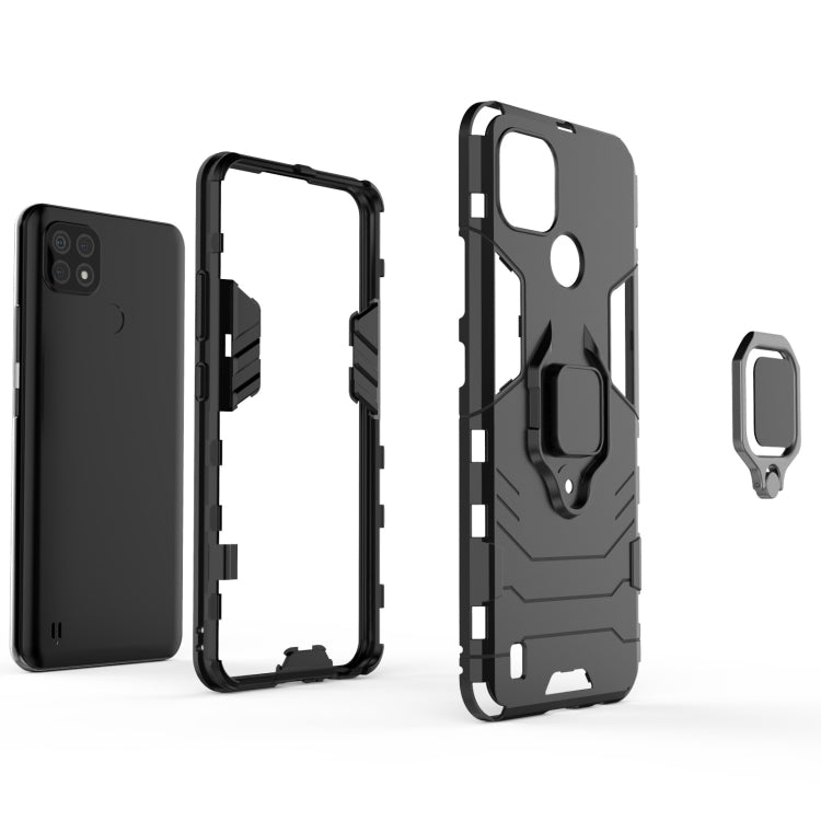 For OPPO Realme C21 Shockproof PC + TPU Protective Case with Magnetic Ring Holder(Red) - Realme Cases by buy2fix | Online Shopping UK | buy2fix