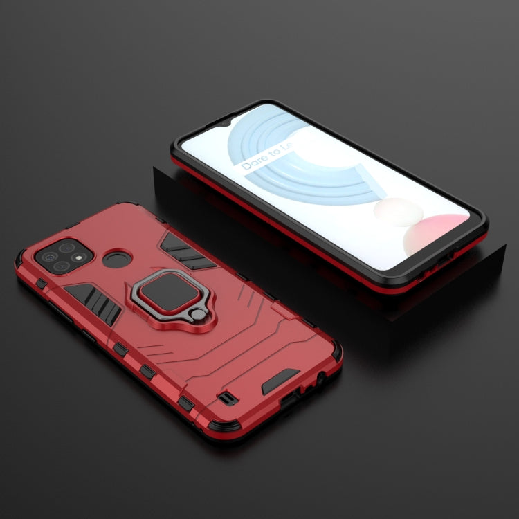 For OPPO Realme C21 Shockproof PC + TPU Protective Case with Magnetic Ring Holder(Red) - Realme Cases by buy2fix | Online Shopping UK | buy2fix