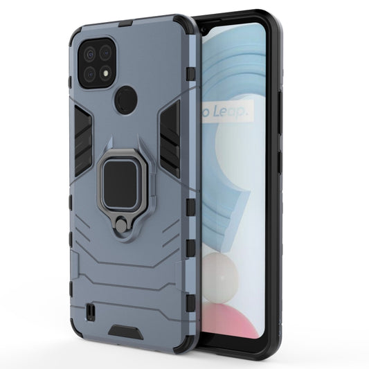 For OPPO Realme C21 Shockproof PC + TPU Protective Case with Magnetic Ring Holder(Navy Blue) - Realme Cases by buy2fix | Online Shopping UK | buy2fix