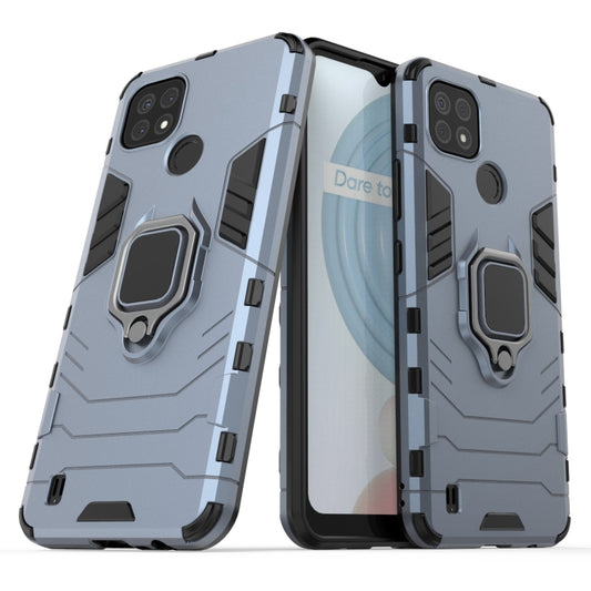 For OPPO Realme C21 Shockproof PC + TPU Protective Case with Magnetic Ring Holder(Navy Blue) - Realme Cases by buy2fix | Online Shopping UK | buy2fix