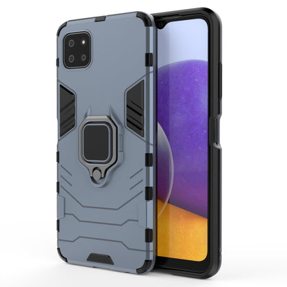 For Samsung Galaxy A22 5G Shockproof PC + TPU Protective Case with Magnetic Ring Holder(Navy Blue) by buy2fix