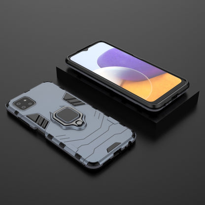 For Samsung Galaxy A22 5G Shockproof PC + TPU Protective Case with Magnetic Ring Holder(Navy Blue) by buy2fix