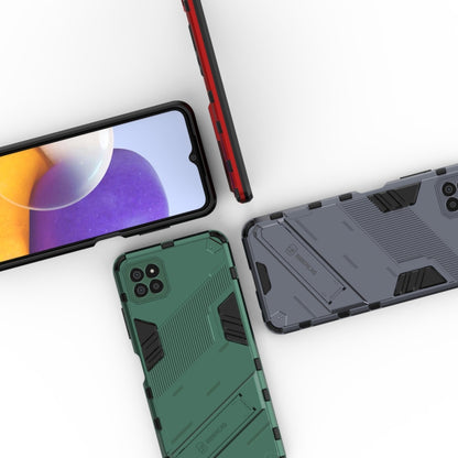 For Samsung Galaxy A22 5G Punk Armor 2 in 1 PC + TPU Shockproof Case with Invisible Holder(Grey) by buy2fix