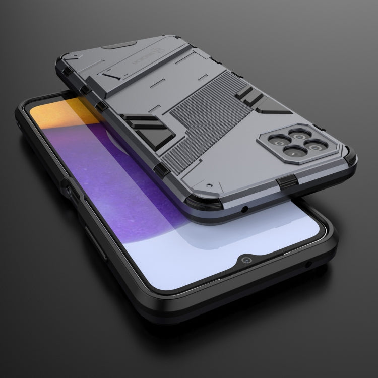 For Samsung Galaxy A22 5G Punk Armor 2 in 1 PC + TPU Shockproof Case with Invisible Holder(Grey) by buy2fix