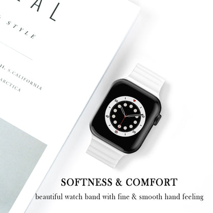 Business B Style Silicone Watch Band For Apple Watch Series 7 45mm / 6 & SE & 5 & 4 44mm / 3 & 2 & 1 42mm(White) - Watch Bands by buy2fix | Online Shopping UK | buy2fix