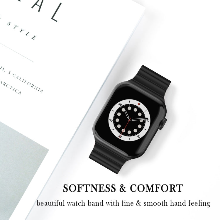 Business B Style Silicone Watch Band For Apple Watch Series 7 45mm / 6 & SE & 5 & 4 44mm / 3 & 2 & 1 42mm(Black) - Watch Bands by buy2fix | Online Shopping UK | buy2fix