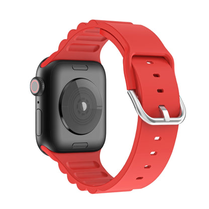 Business B Style Silicone Watch Band For Apple Watch Ultra 49mm&Watch Ultra 2 49mm / Series 9&8&7 45mm / SE 3&SE 2&6&SE&5&4 44mm / 3&2&1 42mm(Red) - Watch Bands by buy2fix | Online Shopping UK | buy2fix