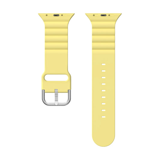Business B Style Silicone Watch Band For Apple Watch Ultra 49mm&Watch Ultra 2 49mm / Series 9&8&7 45mm / SE 3&SE 2&6&SE&5&4 44mm / 3&2&1 42mm(Yellow) - Watch Bands by buy2fix | Online Shopping UK | buy2fix