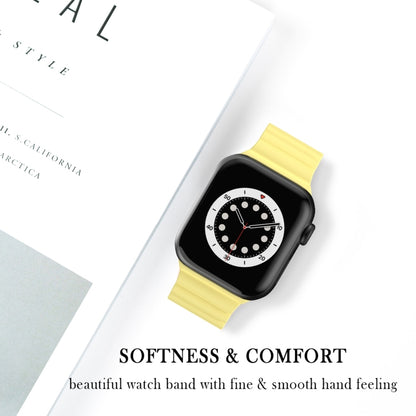 Business B Style Silicone Watch Band For Apple Watch Ultra 49mm&Watch Ultra 2 49mm / Series 9&8&7 45mm / SE 3&SE 2&6&SE&5&4 44mm / 3&2&1 42mm(Yellow) - Watch Bands by buy2fix | Online Shopping UK | buy2fix