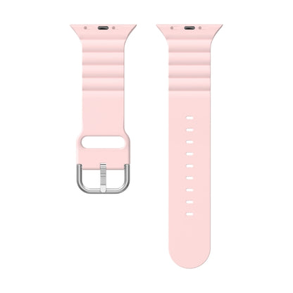 Business B Style Silicone Watch Band For Apple Watch Series 7 45mm / 6 & SE & 5 & 4 44mm / 3 & 2 & 1 42mm(Pink) - Watch Bands by buy2fix | Online Shopping UK | buy2fix
