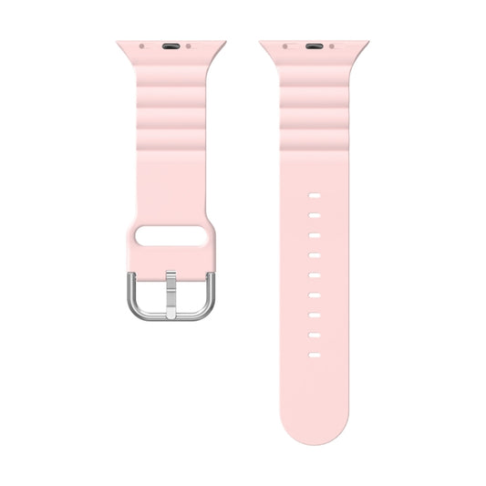 Business B Style Silicone Watch Band For Apple Watch Series 7 45mm / 6 & SE & 5 & 4 44mm / 3 & 2 & 1 42mm(Pink) - Watch Bands by buy2fix | Online Shopping UK | buy2fix