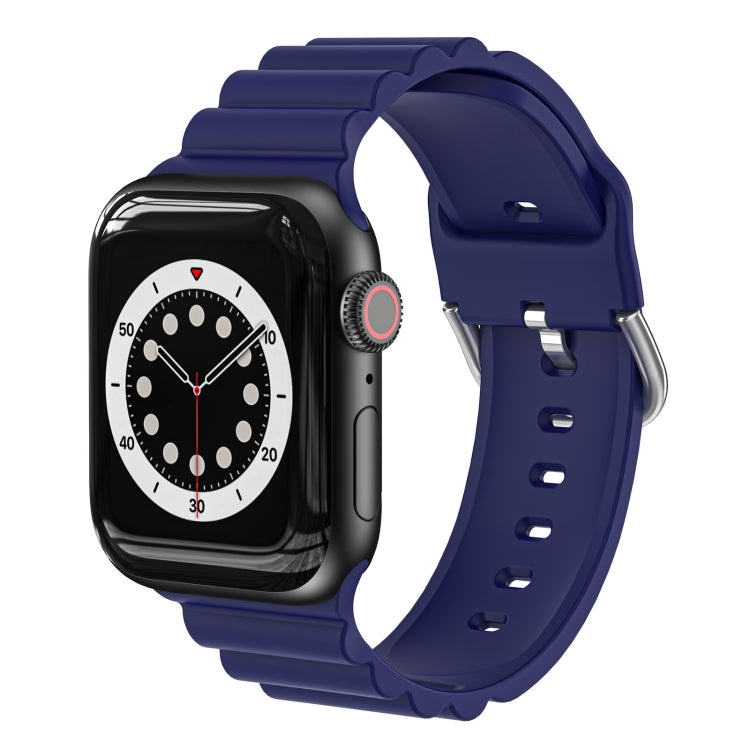 Business B Style Silicone Watch Band For Apple Watch Series 7 45mm / 6 & SE & 5 & 4 44mm / 3 & 2 & 1 42mm(Royal Blue) - Watch Bands by buy2fix | Online Shopping UK | buy2fix