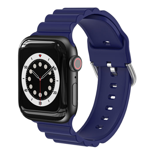 Business B Style Silicone Watch Band For Apple Watch Series 7 45mm / 6 & SE & 5 & 4 44mm / 3 & 2 & 1 42mm(Royal Blue) - Watch Bands by buy2fix | Online Shopping UK | buy2fix