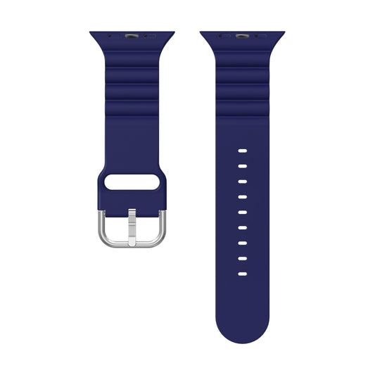 Business B Style Silicone Watch Band For Apple Watch Series 7 45mm / 6 & SE & 5 & 4 44mm / 3 & 2 & 1 42mm(Royal Blue) - Watch Bands by buy2fix | Online Shopping UK | buy2fix