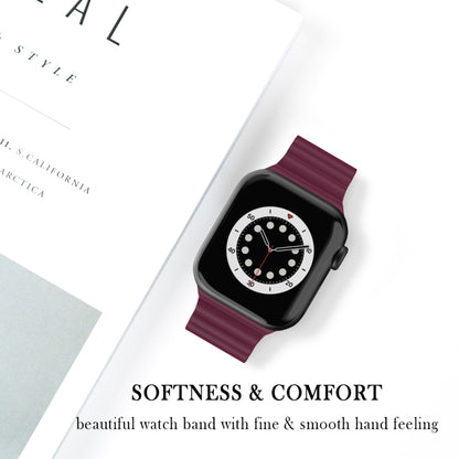 Business B Style Silicone Watch Band For Apple Watch Ultra 49mm&Watch Ultra 2 49mm / Series 9&8&7 45mm / SE 3&SE 2&6&SE&5&4 44mm / 3&2&1 42mm(Wine Red) - Watch Bands by buy2fix | Online Shopping UK | buy2fix