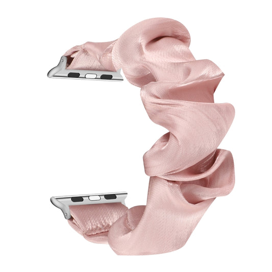 Shell Pattern Hair Ring Cloth Watch Band For Apple Watch Series 7 45mm / 6 & SE & 5 & 4 44mm / 3 & 2 & 1 42mm(Pink) - Watch Bands by buy2fix | Online Shopping UK | buy2fix