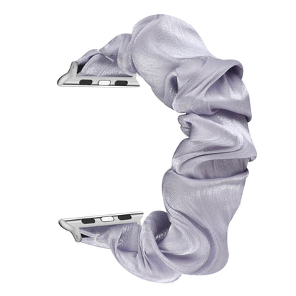 Shell Pattern Hair Ring Cloth Watch Band For Apple Watch Series 7 45mm / 6 & SE & 5 & 4 44mm / 3 & 2 & 1 42mm(Light Purple) - Watch Bands by buy2fix | Online Shopping UK | buy2fix