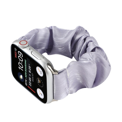 Shell Pattern Hair Ring Cloth Watch Band For Apple Watch Series 7 45mm / 6 & SE & 5 & 4 44mm / 3 & 2 & 1 42mm(Light Purple) - Watch Bands by buy2fix | Online Shopping UK | buy2fix