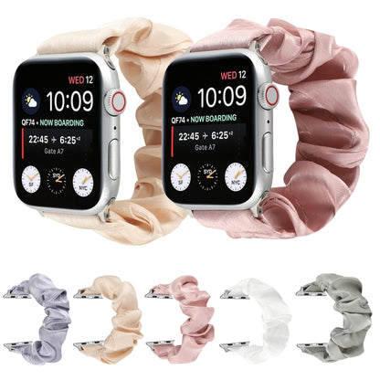 Shell Pattern Hair Ring Cloth Watch Band For Apple Watch Series 7 45mm / 6 & SE & 5 & 4 44mm / 3 & 2 & 1 42mm(Light Purple) - Watch Bands by buy2fix | Online Shopping UK | buy2fix