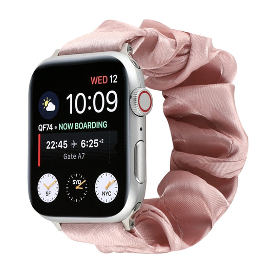Shell Pattern Hair Ring Cloth Watch Band For Apple Watch Series 7 41mm / 6 & SE & 5 & 4 40mm / 3 & 2 & 1 38mm(Pink) - Watch Bands by buy2fix | Online Shopping UK | buy2fix