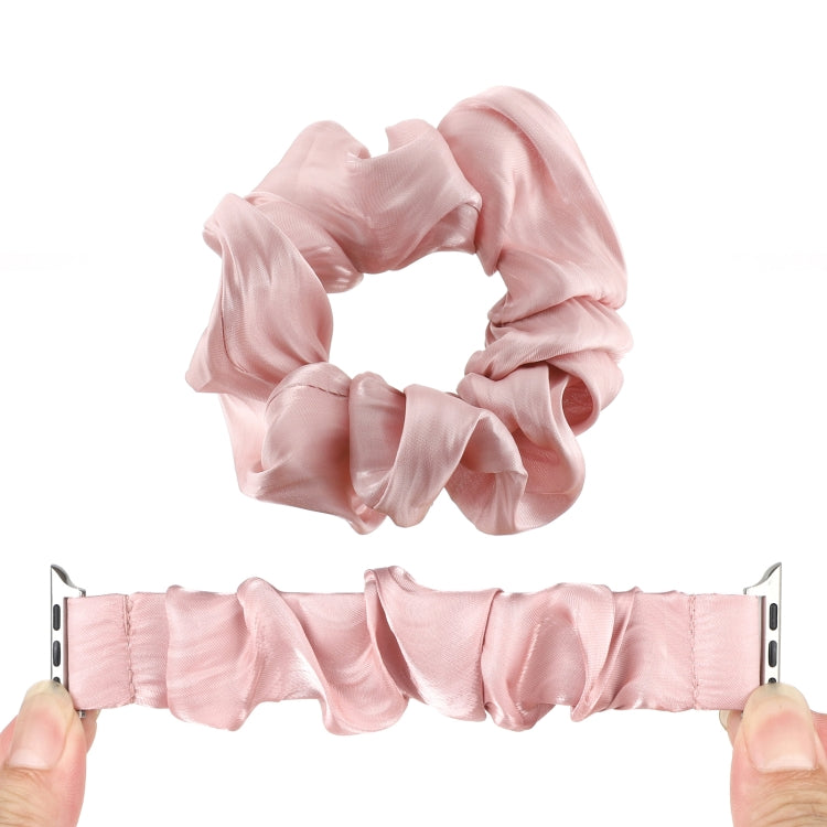 Shell Pattern Hair Ring Cloth Watch Band For Apple Watch Series 7 41mm / 6 & SE & 5 & 4 40mm / 3 & 2 & 1 38mm(Pink) - Watch Bands by buy2fix | Online Shopping UK | buy2fix