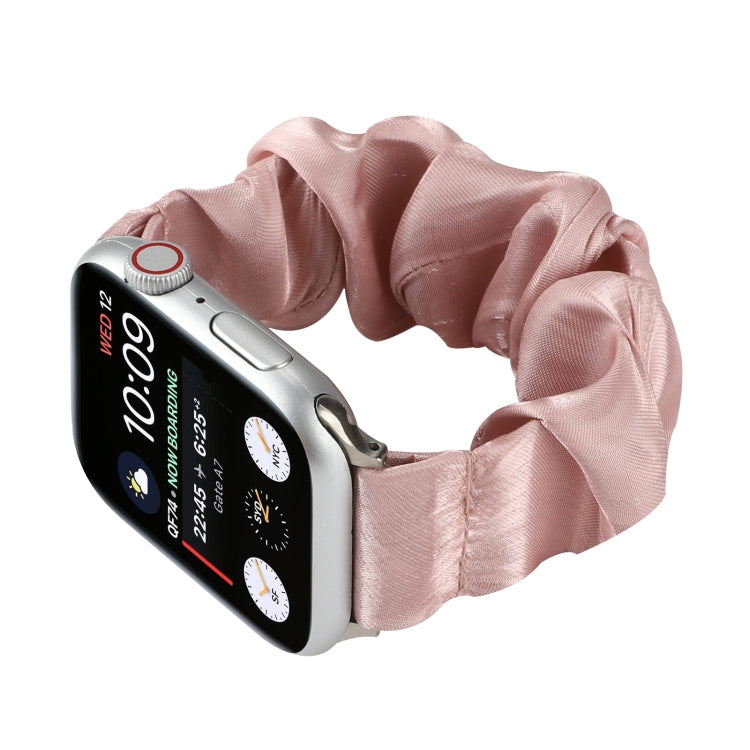 Shell Pattern Hair Ring Cloth Watch Band For Apple Watch Series 7 41mm / 6 & SE & 5 & 4 40mm / 3 & 2 & 1 38mm(Pink) - Watch Bands by buy2fix | Online Shopping UK | buy2fix
