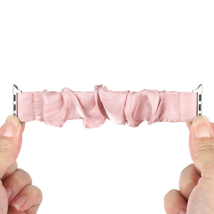 Shell Pattern Hair Ring Cloth Watch Band For Apple Watch Series 7 41mm / 6 & SE & 5 & 4 40mm / 3 & 2 & 1 38mm(Pink) - Watch Bands by buy2fix | Online Shopping UK | buy2fix