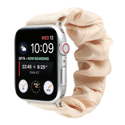 Shell Pattern Hair Ring Cloth Watch Band For Apple Watch Series 7 41mm / 6 & SE & 5 & 4 40mm / 3 & 2 & 1 38mm(Apricot) - Watch Bands by buy2fix | Online Shopping UK | buy2fix