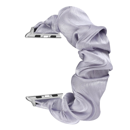 Shell Pattern Hair Ring Cloth Watch Band For Apple Watch Series 7 41mm / 6 & SE & 5 & 4 40mm / 3 & 2 & 1 38mm(Light Purple) - Watch Bands by buy2fix | Online Shopping UK | buy2fix
