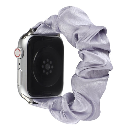 Shell Pattern Hair Ring Cloth Watch Band For Apple Watch Series 7 41mm / 6 & SE & 5 & 4 40mm / 3 & 2 & 1 38mm(Light Purple) - Watch Bands by buy2fix | Online Shopping UK | buy2fix