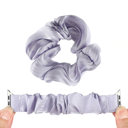 Shell Pattern Hair Ring Cloth Watch Band For Apple Watch Series 7 41mm / 6 & SE & 5 & 4 40mm / 3 & 2 & 1 38mm(Light Purple) - Watch Bands by buy2fix | Online Shopping UK | buy2fix