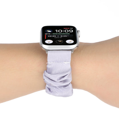 Shell Pattern Hair Ring Cloth Watch Band For Apple Watch Series 7 41mm / 6 & SE & 5 & 4 40mm / 3 & 2 & 1 38mm(Light Purple) - Watch Bands by buy2fix | Online Shopping UK | buy2fix